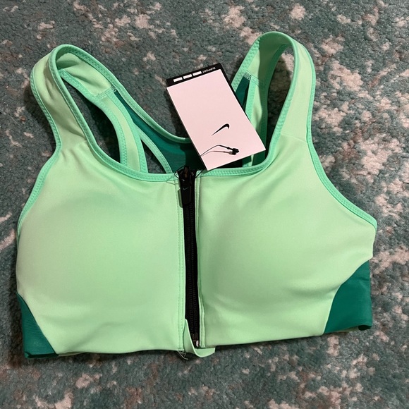 Nike Dri-FIT High-Support Padded Zip-Front Sports Bra (Green) Women’s XS - Picture 4 of 7